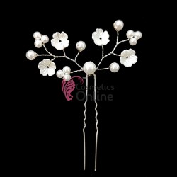 Ac metalic pentru par ACM004TT Argintiu cu perle sidefate